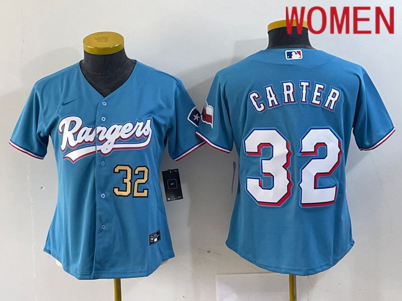 Women Texas Rangers #32 Carter Blue Game Nike 2024 MLB Jersey style 2